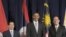 President Barack Obama, center, is joined for a photo with ASEAN leaders, from left,Vietnam Priesident Nguyen Minh Triet, and Philippines President Benigno Aquino III, before a luncheon in New York, Friday, Sept. 24, 2010. 