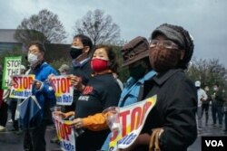 A Stop Asian Hate rally organized by Korean Americans in Duluth. (Photo by VOA reporter Wenhao Ma)