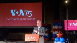 BBG CEO John Lansing honors guests at the VOA 75th anniversary event, March 2, 2017. 