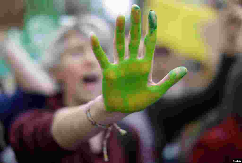 Students take part in a &#39;youth strike to act on climate change&#39; demonstration in Nice, France. Similar protests by young people took place across the world.