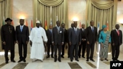 West African leaders pose for a family picture on May 3, 2012 in Dakar before a meeting of on the crises in neighboring Mali and Guinea-Bissau.