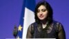Pakistan's Gulalai Ismail delivers an acceptance speech after being awarded the Prize for Conflict Prevention for the work of her organization Aware Girls promoting women's issues and equality in Pakistan, during the award ceremony of the Jacques Chirac Foundation in Paris, Nov. 24 2016.