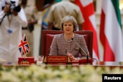 British Prime Minister Theresa May addressed the summit at the final session of the Gulf Cooperation Council, discussing mutual concerns over terrorism and Iran.