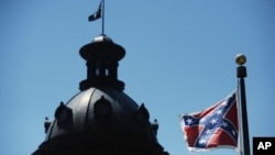 The Confederate flag flies near the South Carolina Statehouse in Columbia, S.C., June 19, 2015.