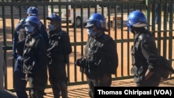 Zimbabwe Police Outside Magistrates' Courts in Harare.