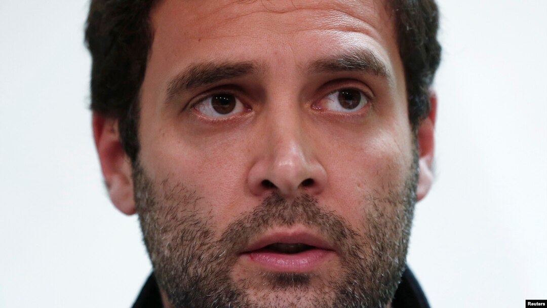 Rahul Gandhi, a lawmaker and son of India's ruling Congress party chief Sonia Gandhi, speaks during a news conference in New Delhi Dec. 14, 2013. 