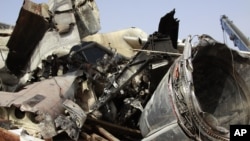 The wreckage of the Dana Air plane crash in Lagos, Nigeria, June 6, 2012.