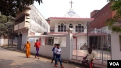 The Full Gospel Church in Basaratpur, Gorakhpur, Uttar Pradesh, which in December 2016 was attacked by Hindu Yuva Vahini (HYV) or the Hindu Youth Force, a group led by Yogi Adityanath. (M. Hussain/VOA)