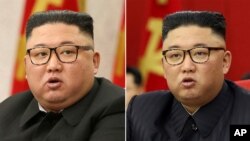 지난 2월(왼쪽)에 비해 6월(오른쪽) 급격히 체중이 준 것으로 보이는 김정은 북한 국무위원장.