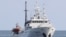 A South Korea's government ship for a fishery guidance, is seen near Yeonpyeong island, South Korea, Thursday, Sept. 24, 2020. According to Seoul, a man disappeared from the government ship that was checking on potential unauthorized fishing in an…