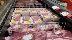 FILE - Meat products at a grocery store in Roslyn, Pa., June 15, 2021.