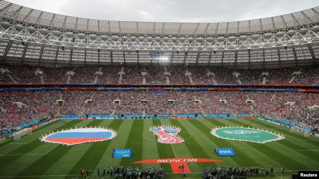 Nga và Ảrập Xêút “so giày” tại sân vận động Luzhniki ở Moscow với sức chứa 81 nghìn người. Đây sẽ là nơi diễn ra trận khai mạc và chung kết World Cup 2018.