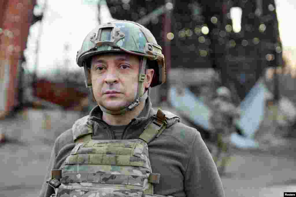 Prezident Volodimir Zelenskiy, Donetsk, 17-fevral, 2022