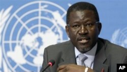 Elhadj As Sy from Senegal, Director Partnerships and External Relations Department UNAIDS, speaks during a press briefing at the United Nations building in Geneva, Switzerland (File Photo)