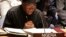 Shugaban kasar Najeriya Goodluck Jonathan yayi jawabi ga bangaren tsaro na Majalisar Dinkin Duniya a zama na sittin da tara na babban taron Majalisar Dinkin Duniya, Satumba 24, 2014.