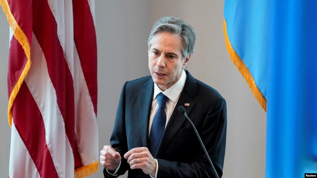 Menteri Luar Negeri AS Antony Blinken berbicara di balai kota di New York City, AS, 19 Mei 2022. (Foto: via Reuters)