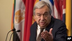 Sekjen PBB Antonio Guterres berbicara di markas PBB di kota New York (foto: dok).