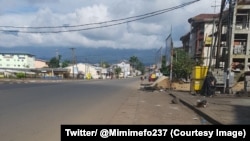 Les rues sont désertes à Buea, chef-lieu de la région anglophone du Sud-Ouest, Cameroun, 30 septembre 2017. (Twitter/ @Mimimefo237)