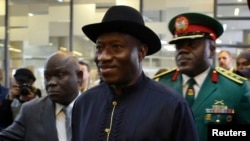 FILE - Nigeria's President Goodluck Jonathan.