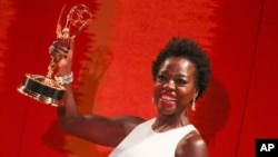 Viola Davis arrives at the 2015 HBO Primetime Emmy Awards After Party at Pacific Design Center on Sept. 20, 2015, in West Hollywood, Calif.