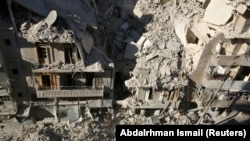 Syria Aleppo rubble