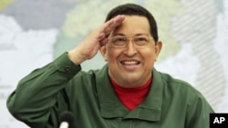 Venezuelan President Hugo Chavez during a session with his cabinet in Caracas. Chavez said he has "largely recovered" from a bout with cancer but would still undergo as many as two more rounds of chemotherapy, July 27, 2011