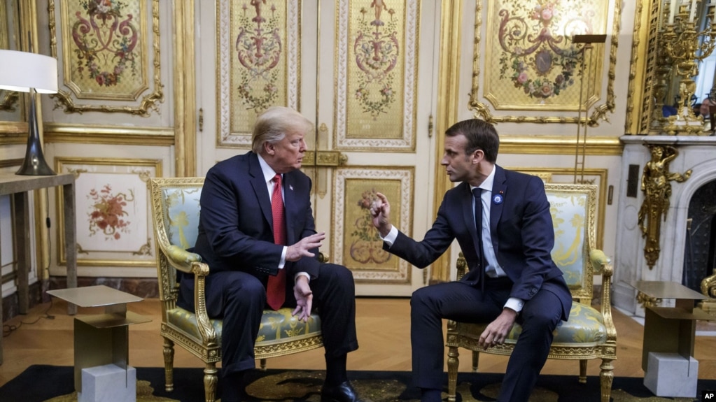 Donald J. Trump and Emmanuel Macron