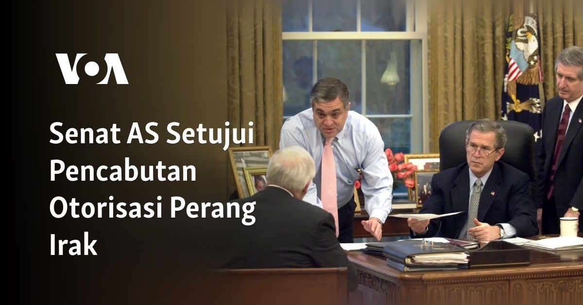 Senat AS Setujui Pencabutan Otorisasi Perang Irak