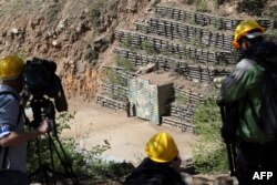 Pintu masuk ke terowongan sebelum 'upacara' pembongkaran di fasilitas uji nuklir Punggye-ri Korea Utara, 24 Mei 2018. (Foto: dok).