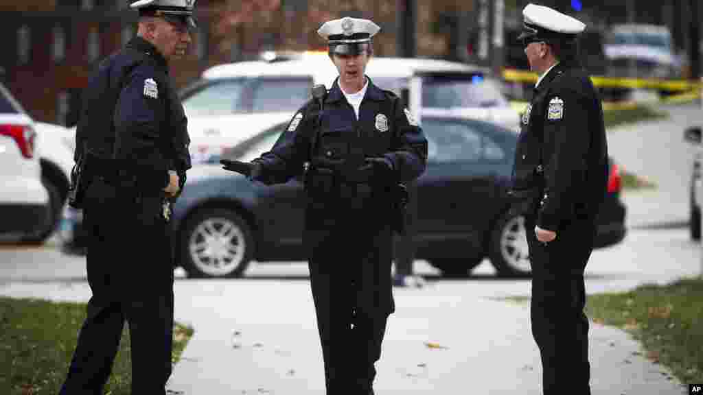 La police sur le campus de l'Ohio State University, le 28 novembre 2016