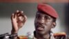 FILE - In this file photo taken on Sept. 2, 1986, Captain Thomas Sankara, President of Burkina Faso gives a press conference during a non-aligned summit in Harare.