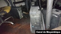  Burnt equipment is seen in the editorial offices of Canal de Moçambique. (Courtesy - Canal de Moçambique)