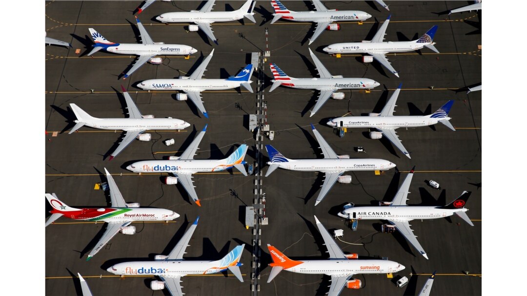 Pesawat Grounded Boeing 737 Max diparkir di Boeing Field di Seattle, Washington, 1 Juli 2019. (Foto: Reuters)