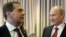 Russian President Vladimir Putin, right, and Prime Minister Dmitry Medvedev attend the United Russia party annual congress in Moscow, May 26, 2012.
