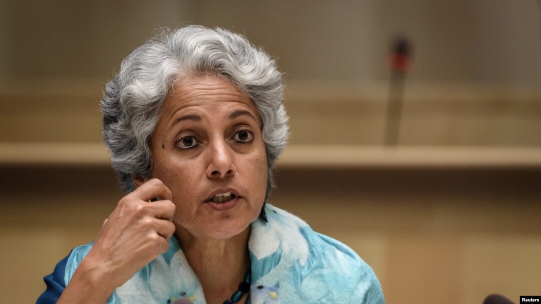 WHO Chief Scientist Soumya Swaminathan attends a press conference organized by the Geneva Association of United Nations Correspondents in Geneva, July 3, 2020.