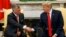President Donald Trump meets with King Abdullah II of Jordan in the Oval Office of the White House, June 25, 2018, in Washington.