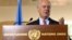 FILE - U.N. Special Envoy for Syria Staffan de Mistura speaks at a news conference at the United Nations in Geneva, Switzerland, Sept. 9, 2016.