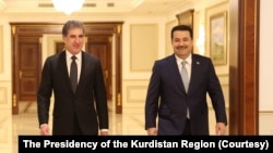 محمدشیاع سودانی، نخست‌وزیر عراق (راست)، و نچیروان بارزانی، رئیس اقلیم کردستان عراق (عکس آرشیو)