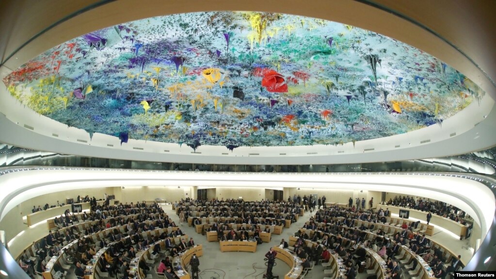 FILE - UN Human Rights Council session, Geneva