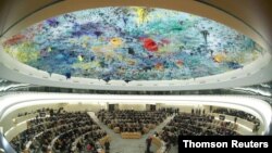 FILE - UN Human Rights Council session, Geneva