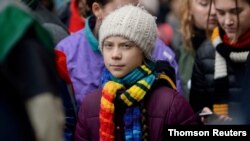 ARCHIVO - Greta Thunberg, activista sueca en favor del medio ambiente participa en una protesta en Bruselas.