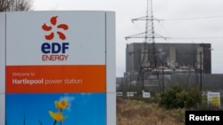 FILE - The entrance to Hartlepool Nuclear Power Station is seen just outside Seaton Carew, northeast England. 