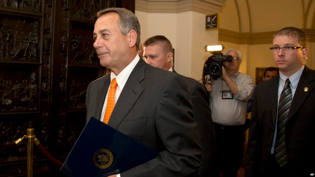House Speaker John Boehner of Ohio arrives on Capitol Hill, Wednesday, Oct. 16, 2013.