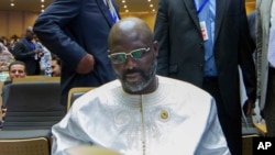 Le président libérien, George Weah, le dimanche 28 janvier 2018.