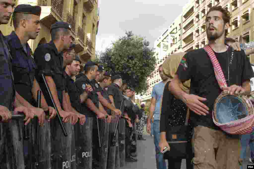 For many, the protest was about far more than the garbage crisis that has yet to be solved, Beirut, Lebanon, Aug. 22, 2015. (J. Owens/VOA) 