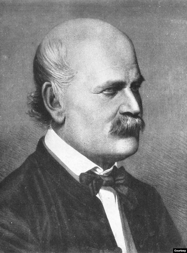 Bác sĩ Ignaz Semmelweis năm 1860, khuôn khắc bằng đồng của Jenő Doby. (Public domain)