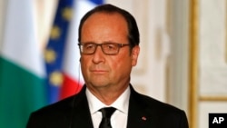 លោក​ប្រធានាធិបតី​បារាំង François Hollande កាល​ពី​ថ្ងៃ​ទី​១៤ ខែ​កញ្ញា ឆ្នាំ​២០១៥។