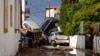 Cars are piled up following storm Bora in the area of Lalysos, on the island of Rhodes, Greece, Dec. 1, 2024. 