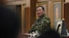 FILE - Indonesian President Prabowo Subianto delivers a speech before dinner during a cabinet retreat at the Military Academy in Magelang, Central Java, Indonesia, Oct. 25, 2024.