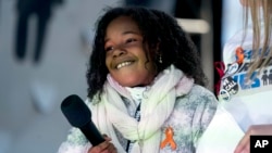 Yolanda Renee King, granddaughter of Martin Luther King Jr., speaks during the March for Our Lives rally in support of gun control in Washington, March 24, 2018.